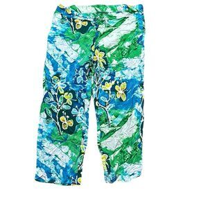 Jams world women’s vintage medium pants colorful butterfly Hawaiian floral